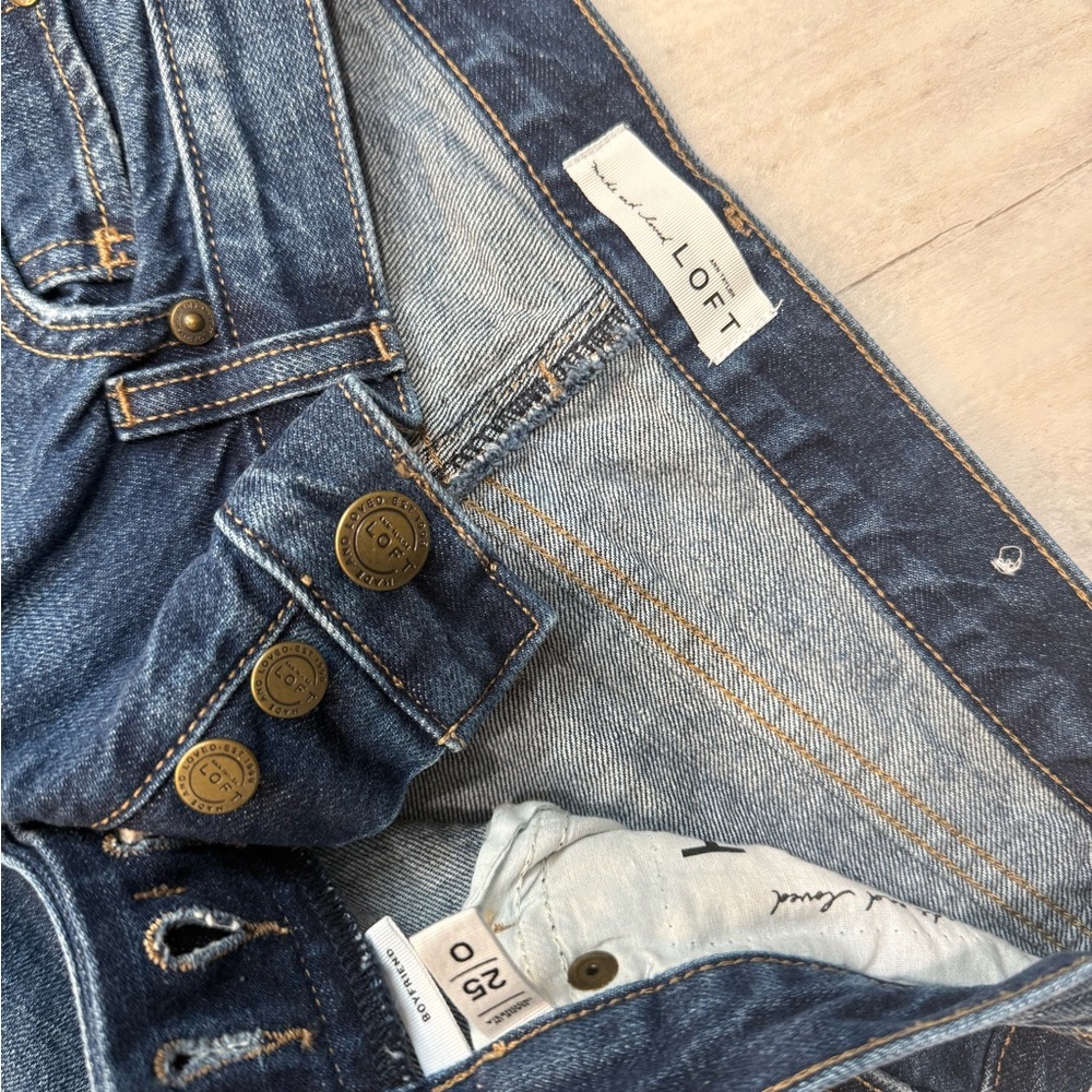 Loft Cropped Blue Denim Jeans - Picture 2 of 3